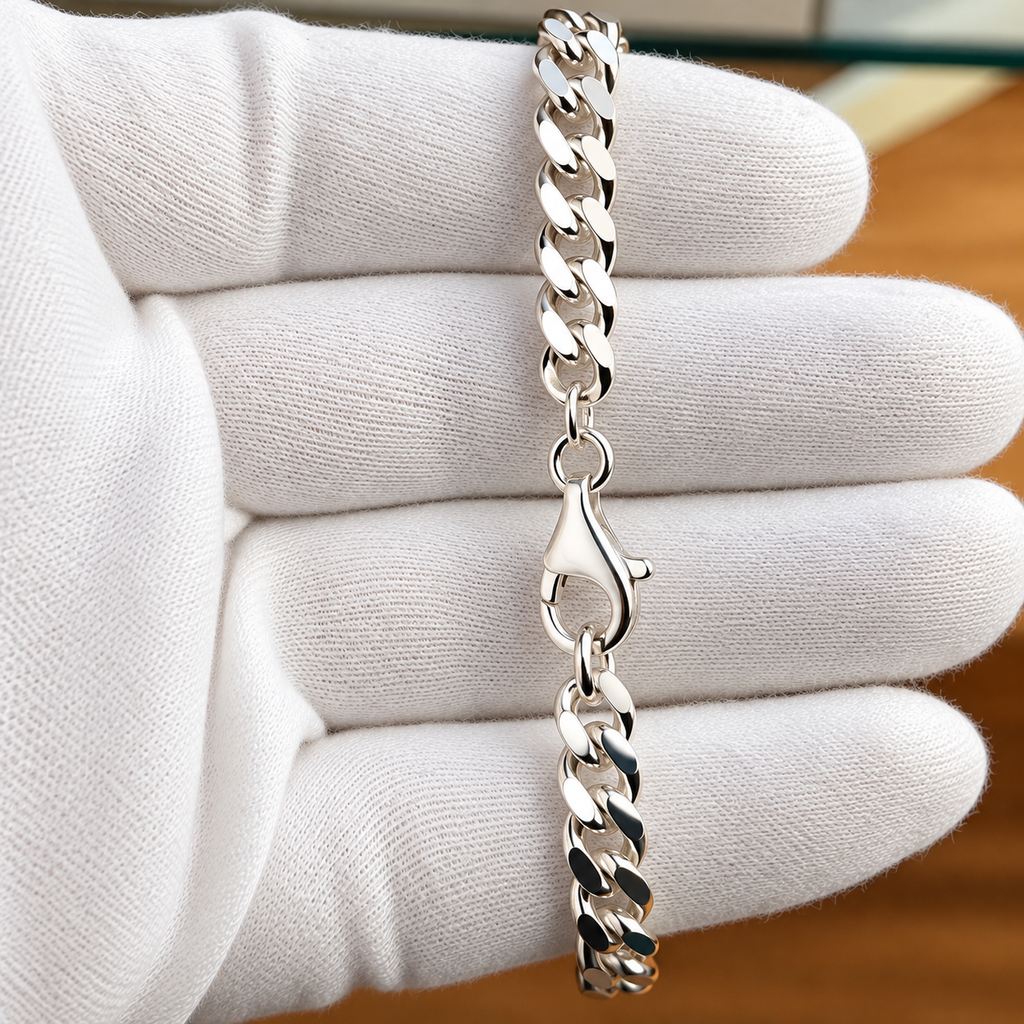 Silverarmband – 7 mm bred
