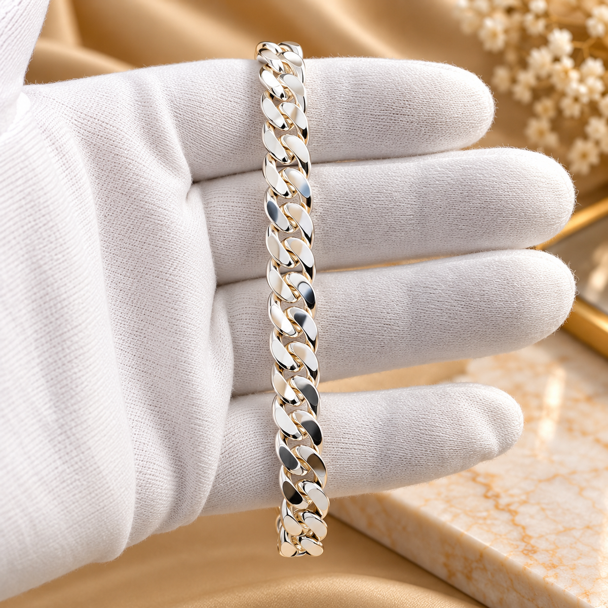 Pansararmband i silver – 22 cm