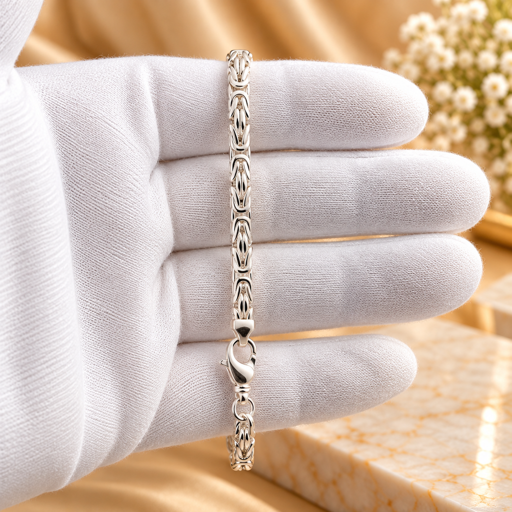 Kejsarlänk armband i silver – 21 cm