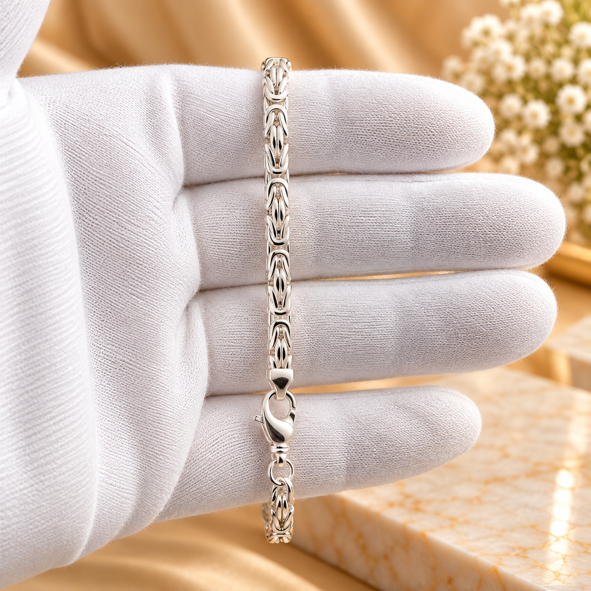 Kejsarlänk armband i silver – 21 cm