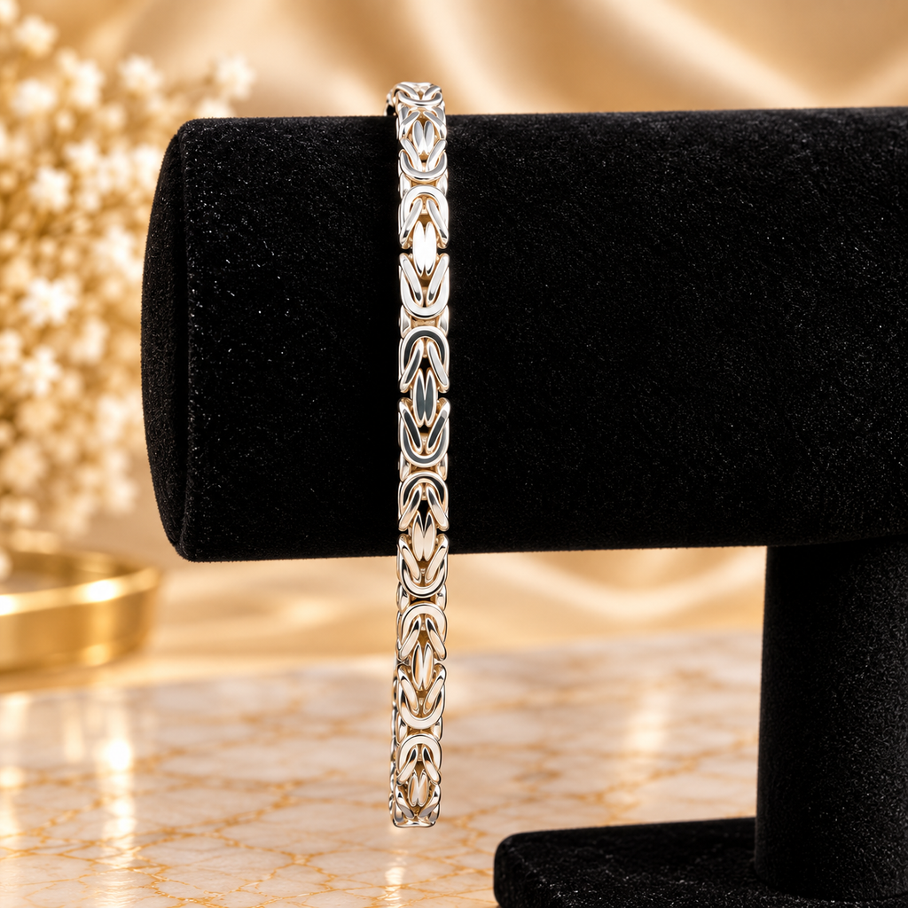 Kejsarlänk armband i silver – 21 cm