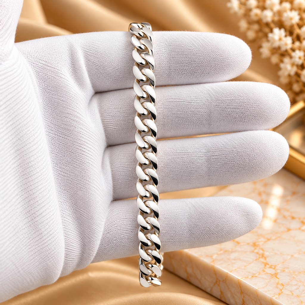 Pansarhalsband i silver – 50 cm