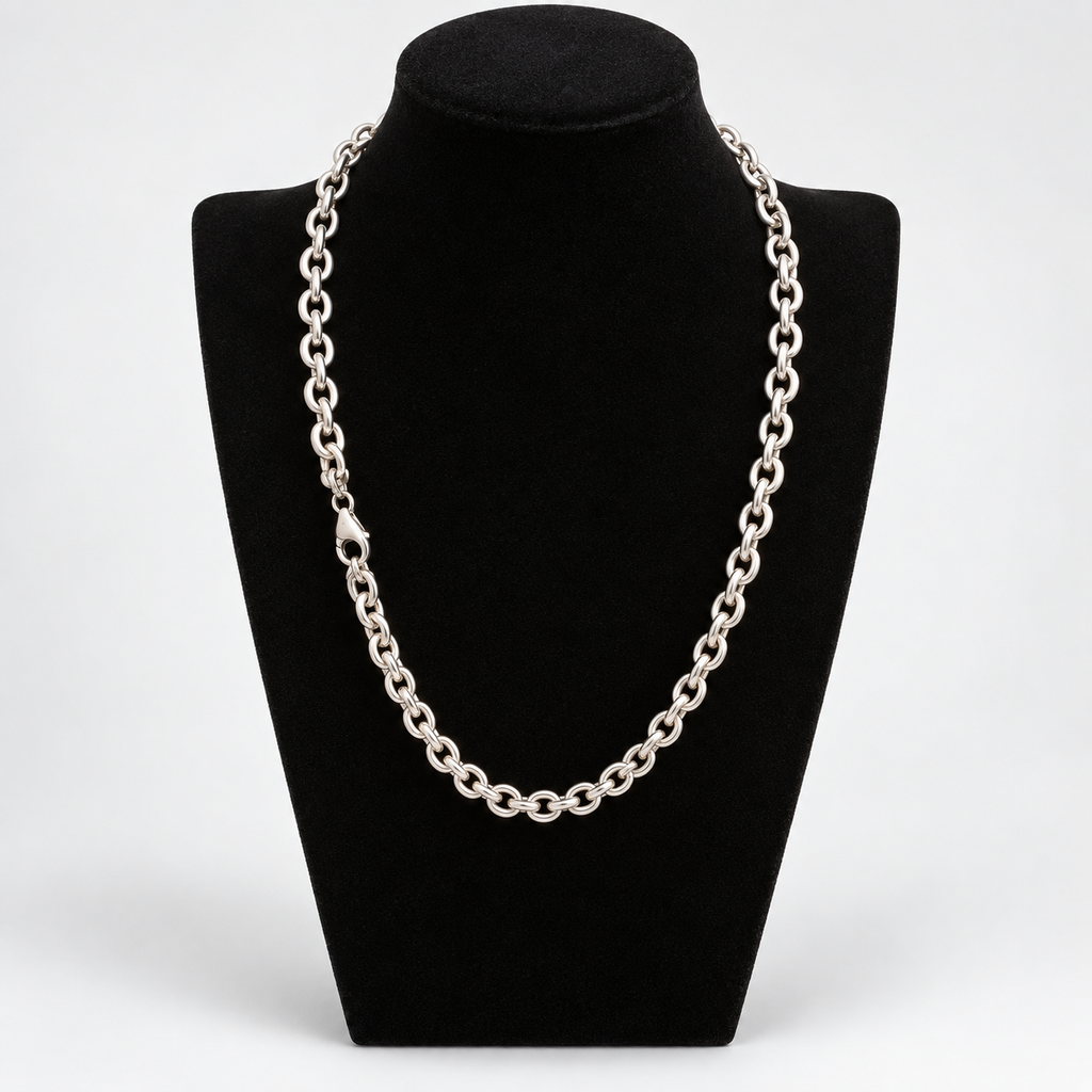 Halsband med kraftig rund ankarlänk