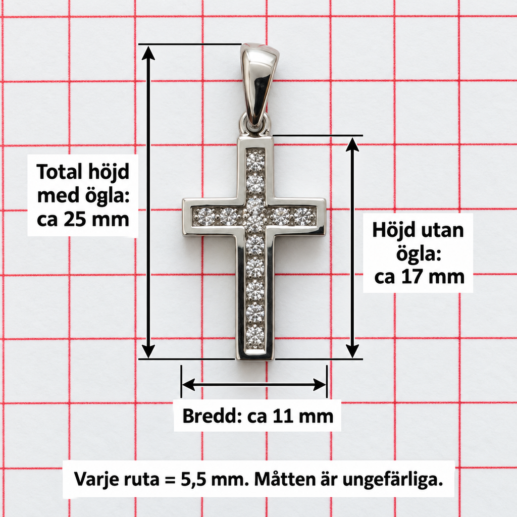 Elegant korshänge med gnistrande stenar